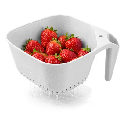 Colador Cuadrado con Asa | Escurridor de Cocina Ergonómico y Libre de BPA