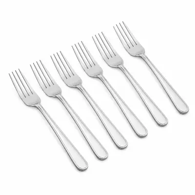 Set x6 tenedores de Mesa en Acero Inoxidable | Cubiertos Resistentes y Duraderos