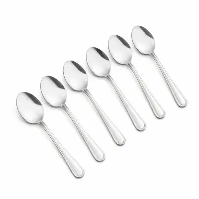 Set x6 Cucharita de Mesa en Acero Inoxidable | Cubiertos Resistentes y Duraderos