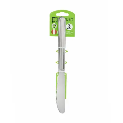 Set x3 Cuchillo de Mesa en Acero Inoxidable | Cubiertos Resistentes y Duraderos
