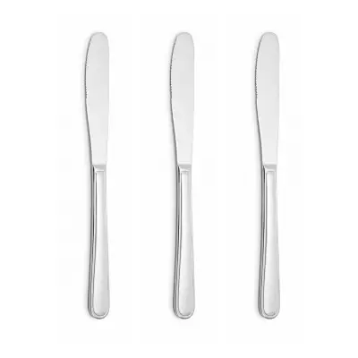 Set x3 Cuchillo de Mesa en Acero Inoxidable | Cubiertos Resistentes y Duraderos
