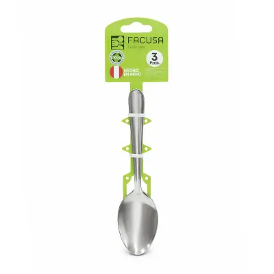 Set x3 Cucharita de Mesa en Acero Inoxidable | Cubiertos Resistentes y Duraderos