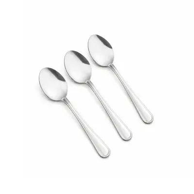 Set x3 Cucharita de Mesa en Acero Inoxidable | Cubiertos Resistentes y Duraderos