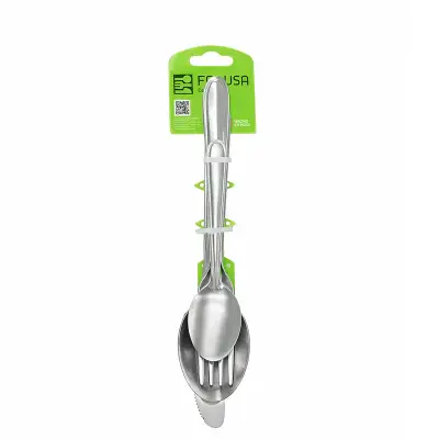 Set x4 Cubiertos en Acero Inoxidable | Cuchara, Cucharita, Tenedor y Cuchillo
