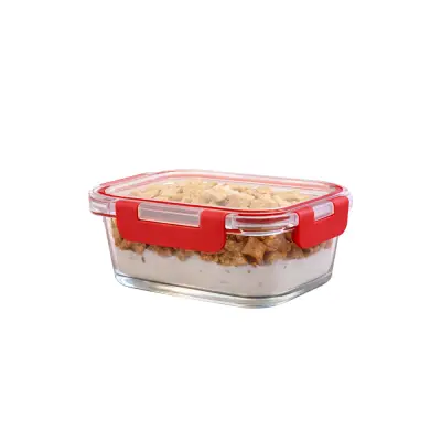 Recipiente de Vidrio Vital Glass Rectangular 370 ml | Hermético y Libre de BPA