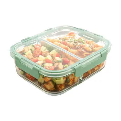 Recipiente de Vidrio Vital Glass Dividido 1050 ml | Hermético y Libre de BPA