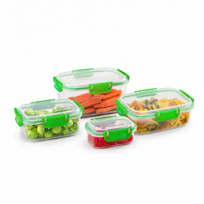 Combo Recipientes Clip & Lock Pólimes Rectangulares x4
